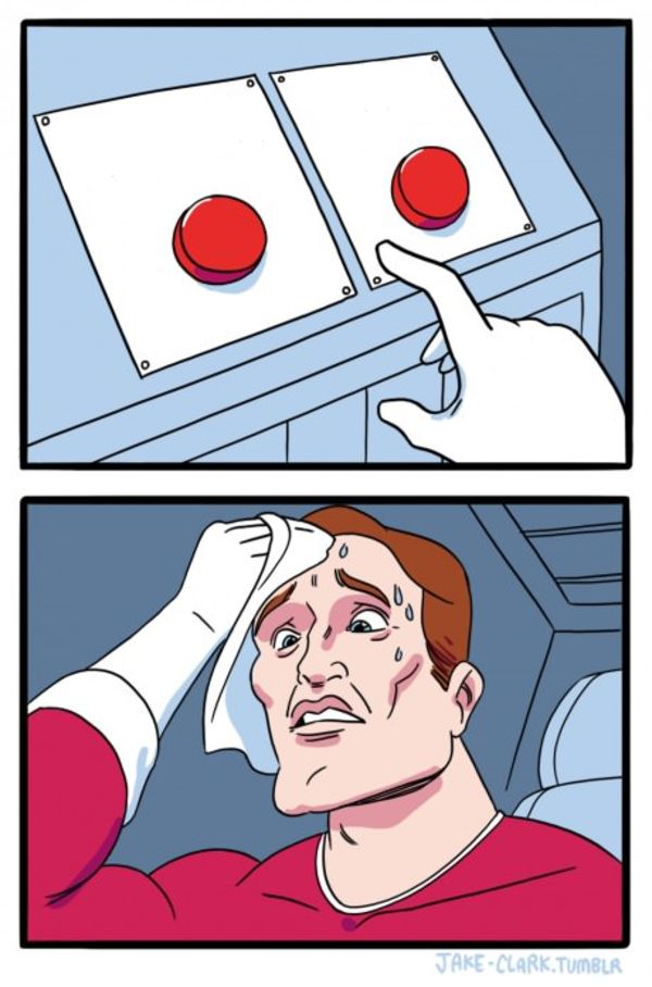 Two Buttons meme about Odele